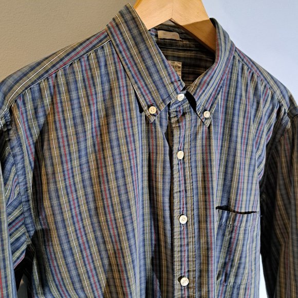 J. Crew Men's Large Tailored Fit Long Sleeve Button Down Plaid Shirt - Picture 2 of 12